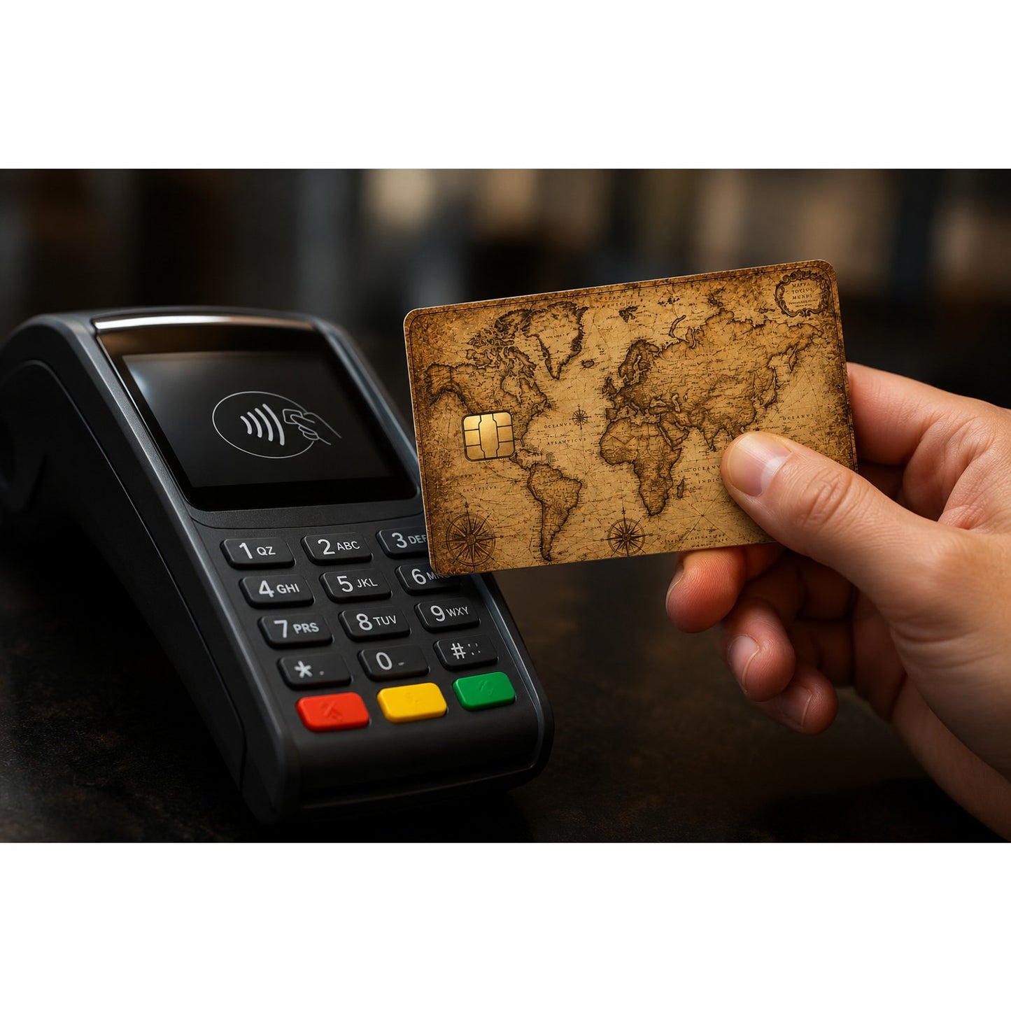World Map Vintage Sepia Debit Card Credit Card Skin Sticker Vinyl Cover