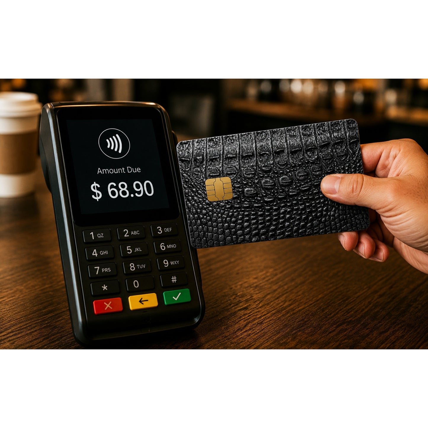 Black Crocodile Leather Credit Card Skin Debit Card Vinyl Sticker Wrap