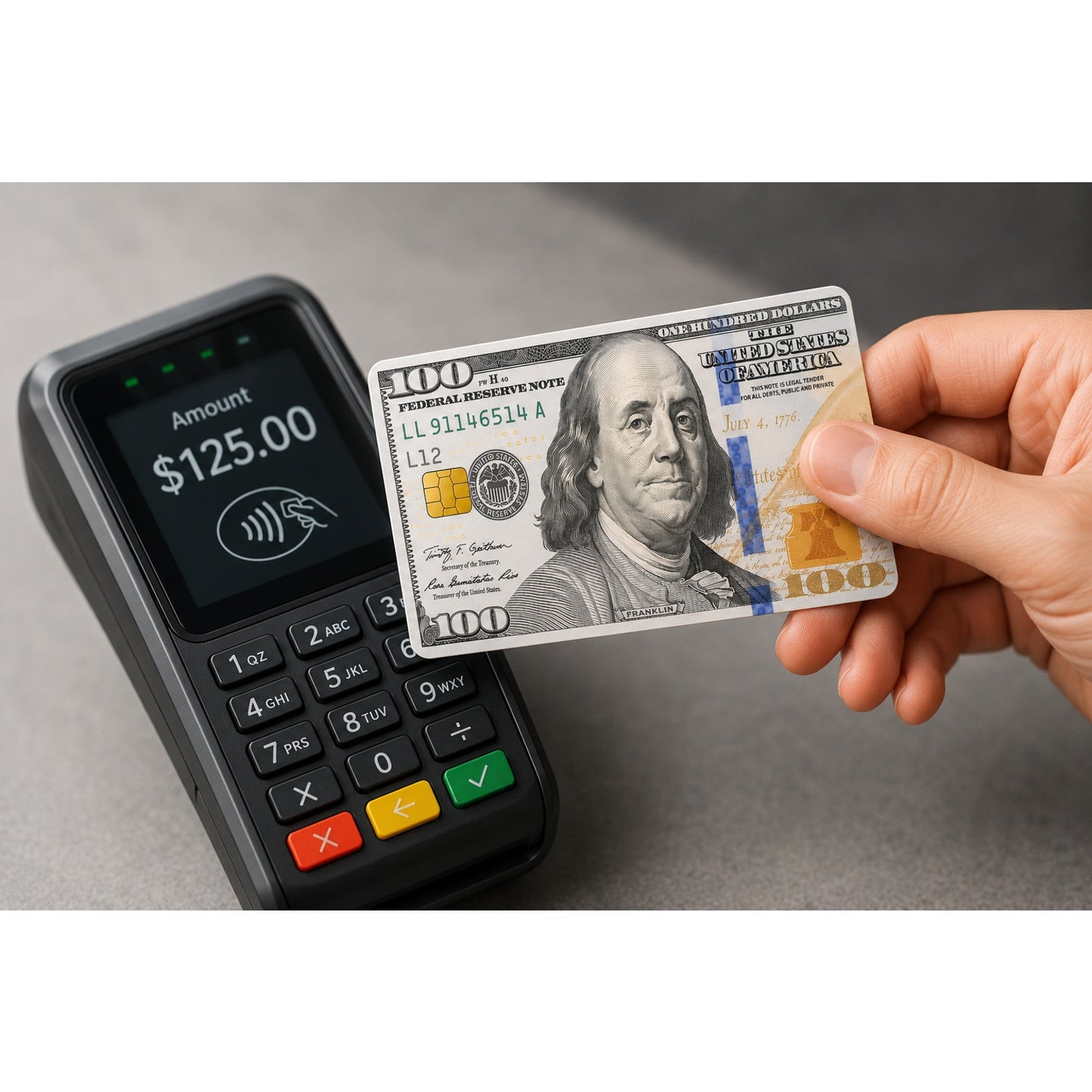 100 Dollars Bill Banknote Credit Card Skin Funny Debit Card Vinyl Sticker