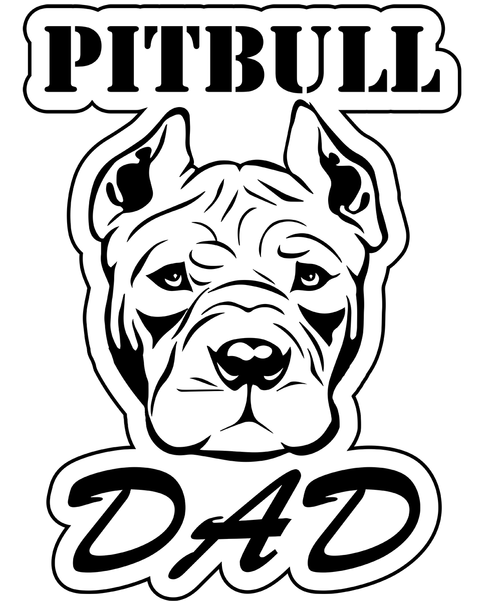 Pitbull Dad vinyl decal for car, truck, window or laptop. Love your pittie. American Pit Bull Terrier - DECALS OF AMERICA