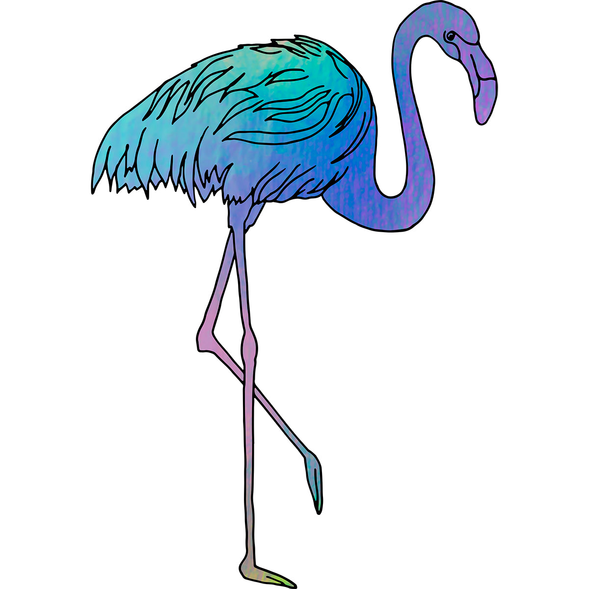 Tropical Ocean Walking Flamingo Vinyl Decal