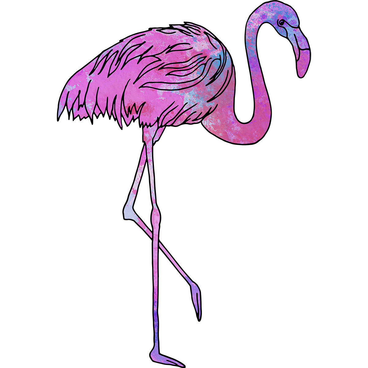Pastel Pattern Walking Flamingo Vinyl Decal