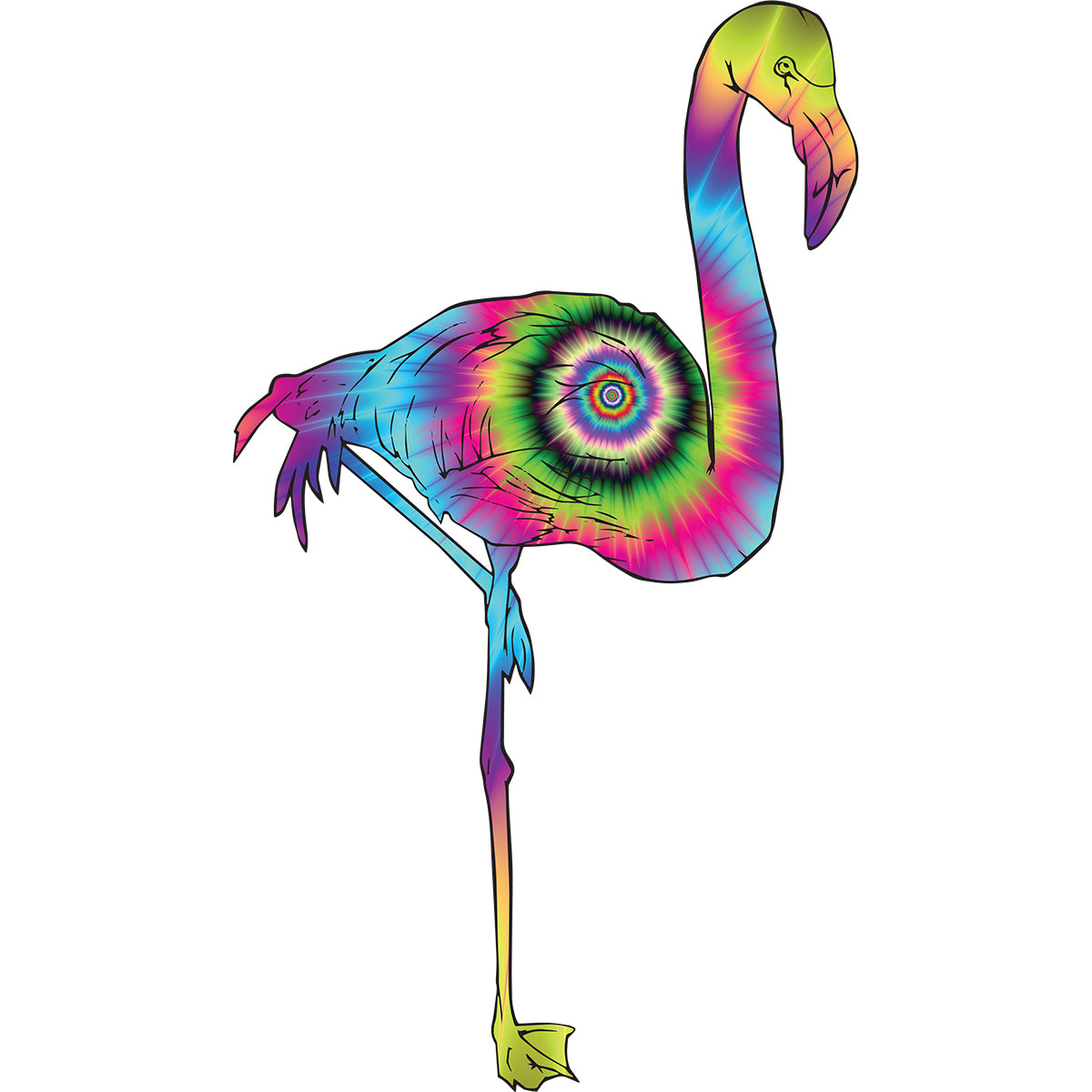 Color Burst Standing Flamingo Vinyl Decal
