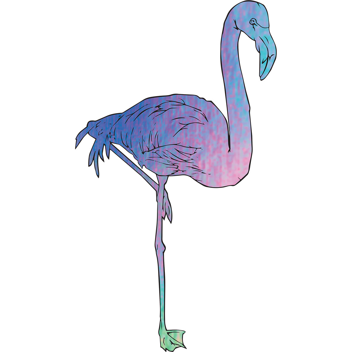 Tropical Ocean Standing Flamingo Vinyl Decal