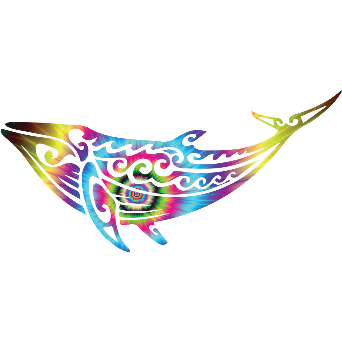 Color Burst Whale Tribal Vinyl Decal