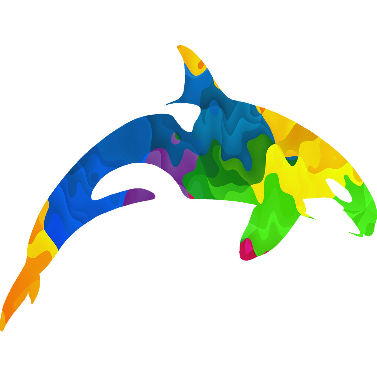 Abstract Jumping Orca Vinyl Decal