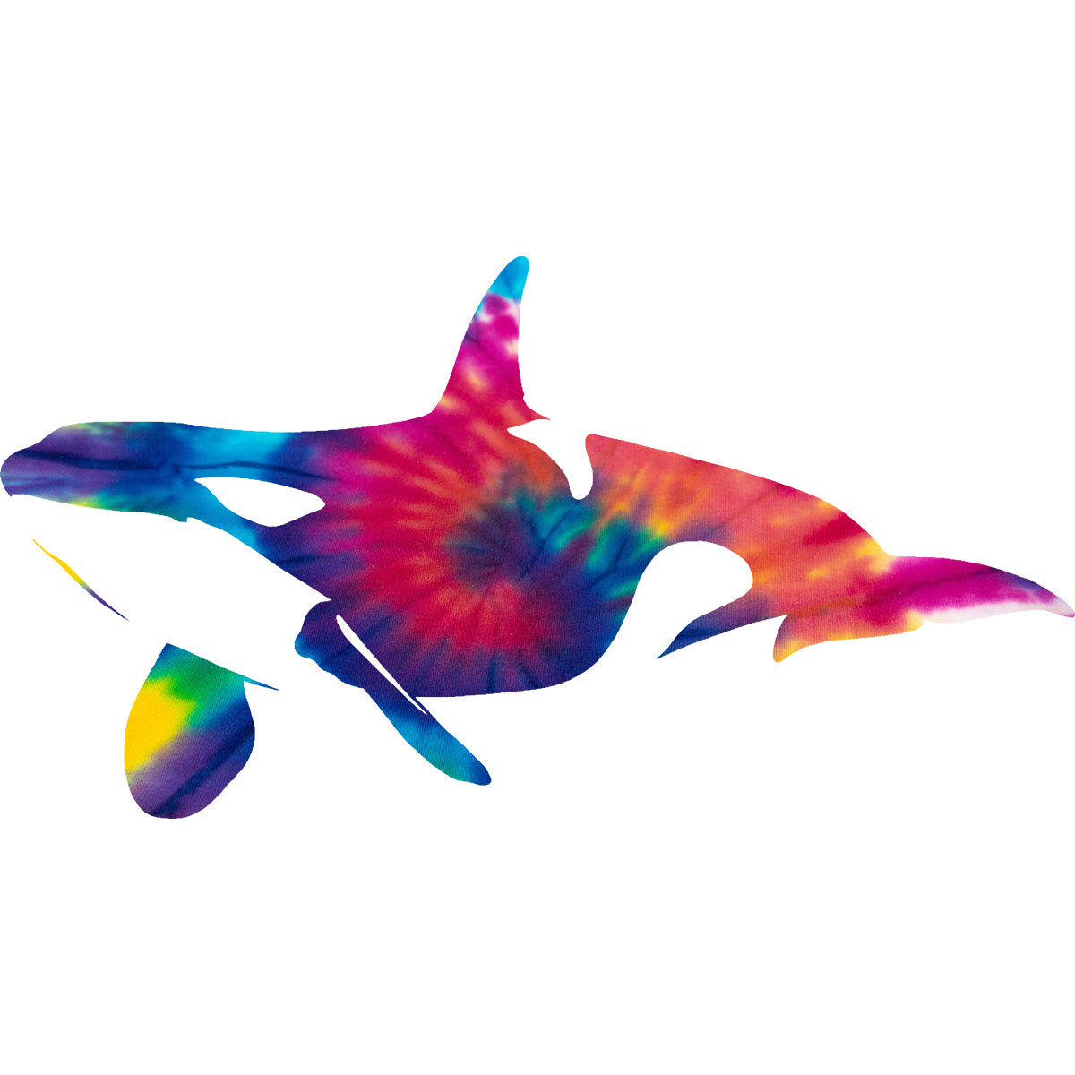 Tiedye Swimming Orca Vinyl Decal