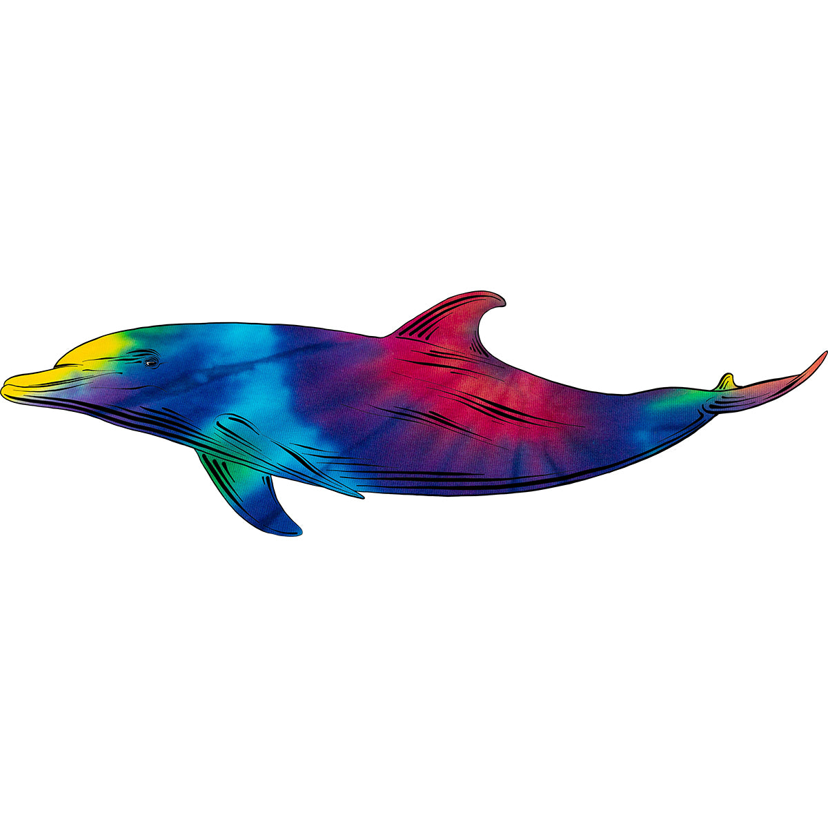 Tiedye Dolphin Vinyl Decal