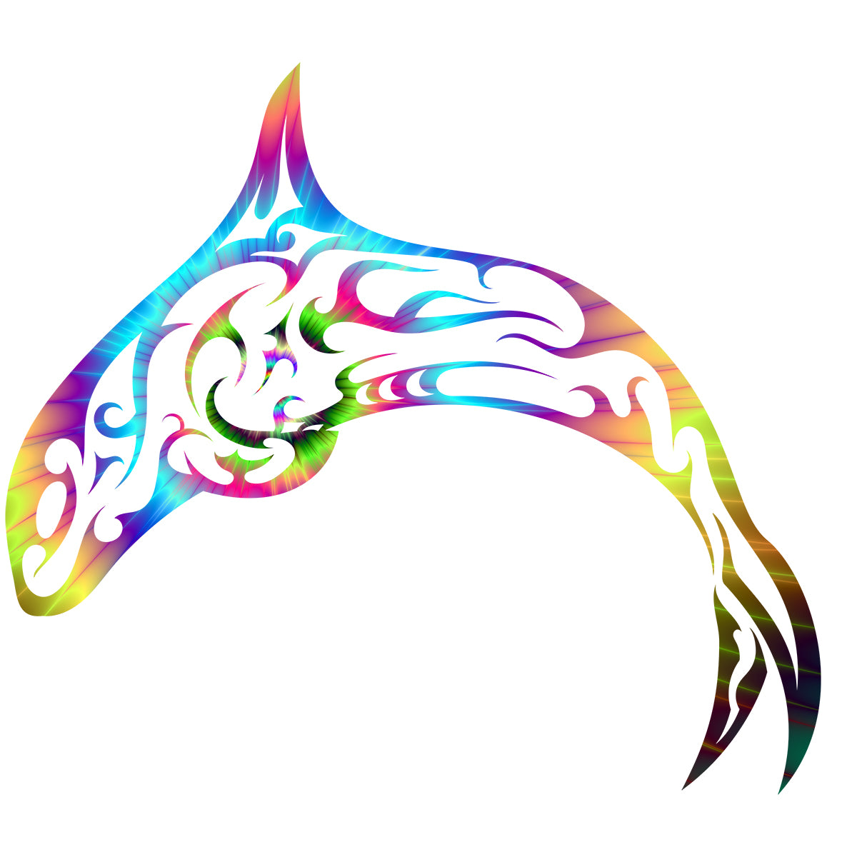Color Burst Orca Tribal Vinyl Decal