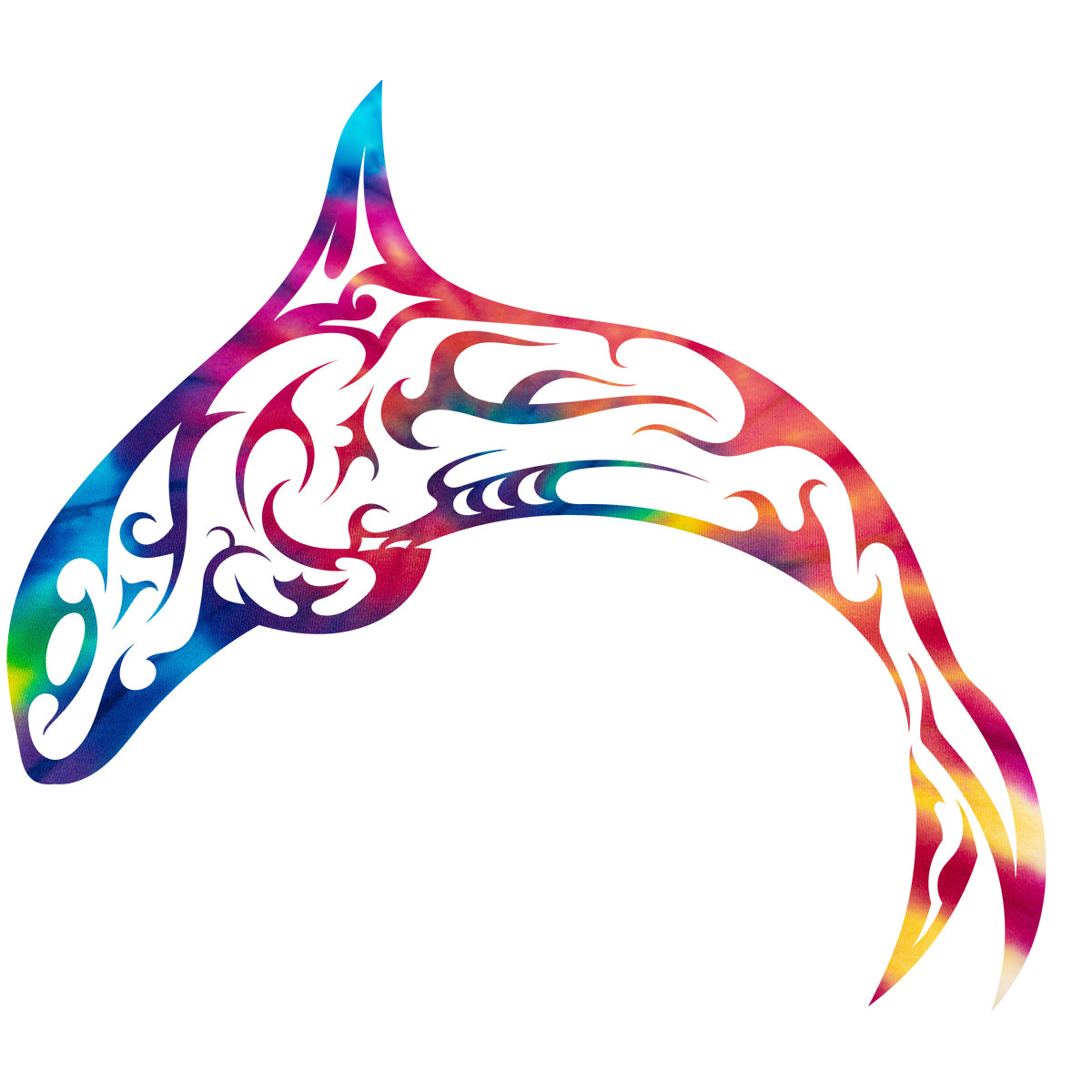 Tiedye Orca Tribal Vinyl Decal