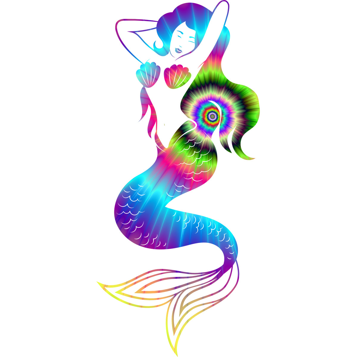 Color Burst Mermaid Sentual Vinyl Decal