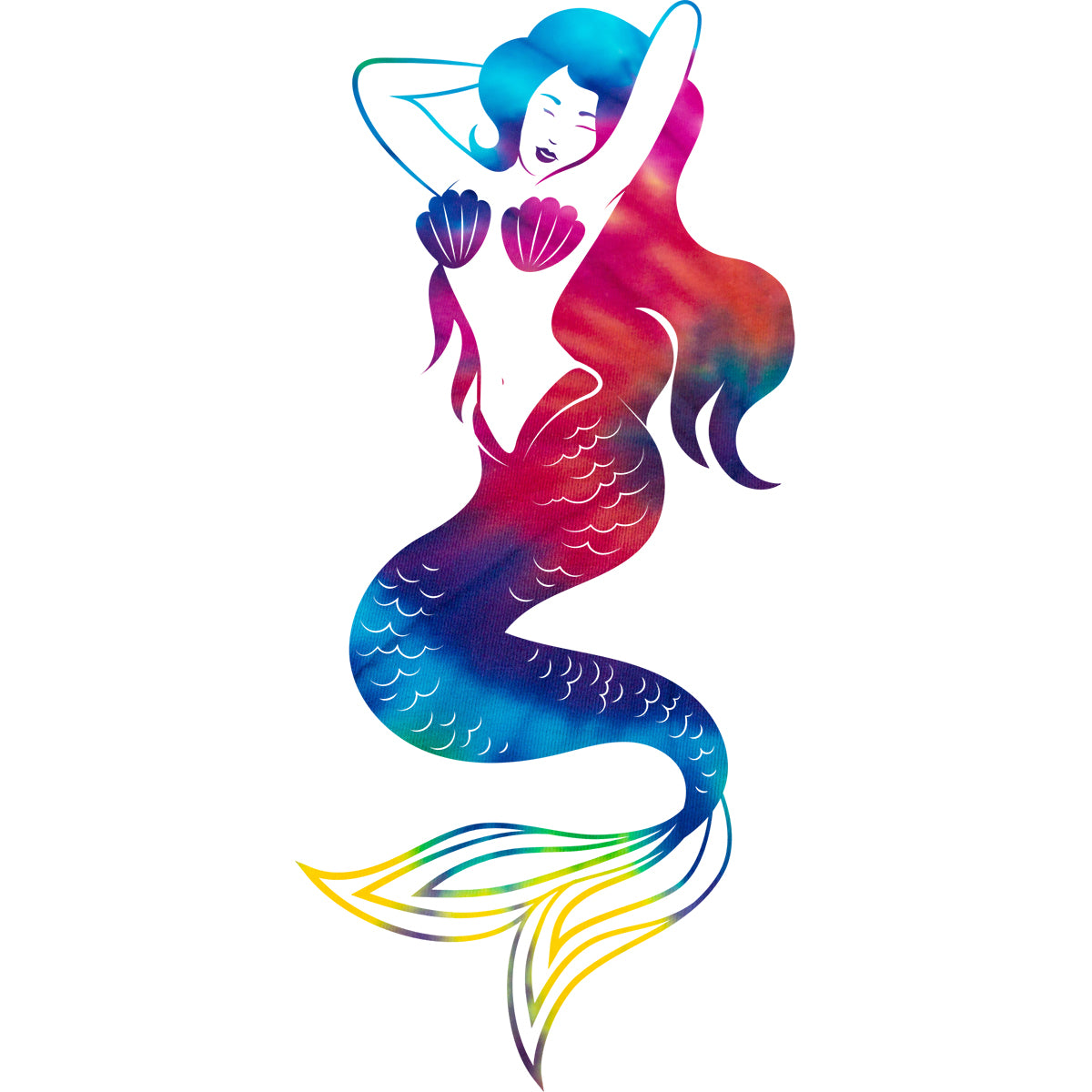Tiedye Mermaid Sentual Vinyl Decal