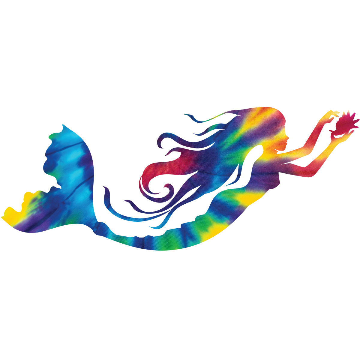 Tiedye Mermaid Silhouette Vinyl Decal