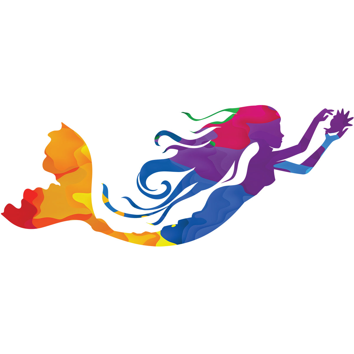 Abstract Mermaid Silhouette Vinyl Decal