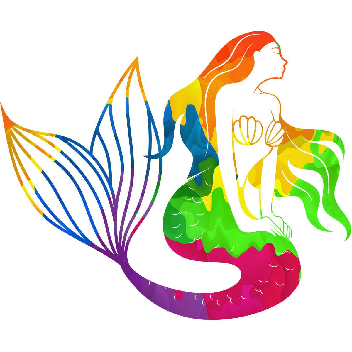 Abstract Mermaid Resting Vinyl Decal