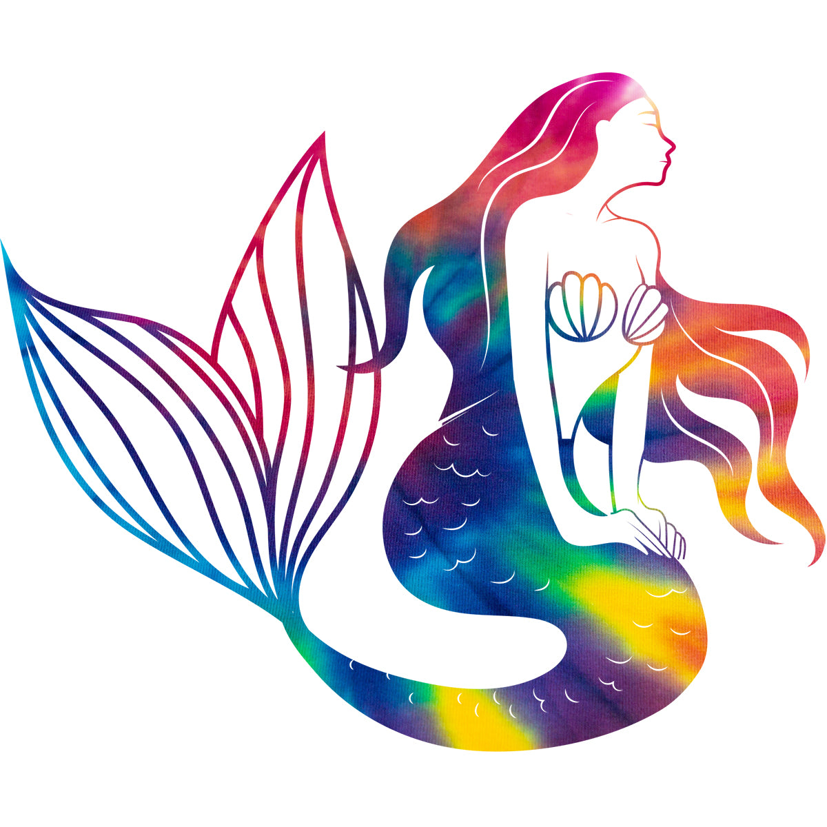 Tiedye Mermaid Resting Vinyl Decal