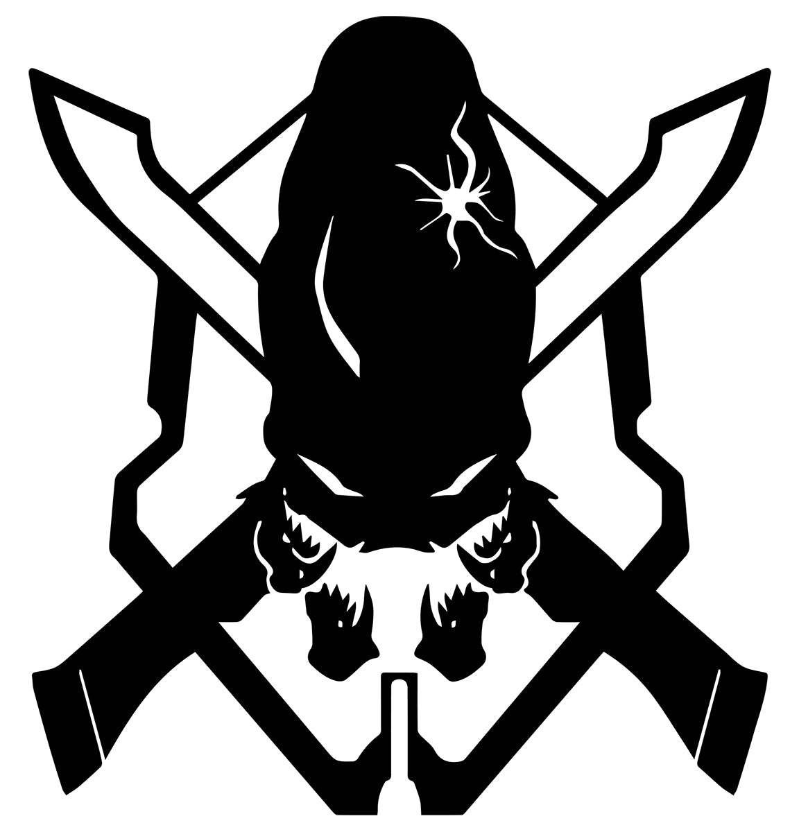 Legendary Skull Emblem Vinyl Decal