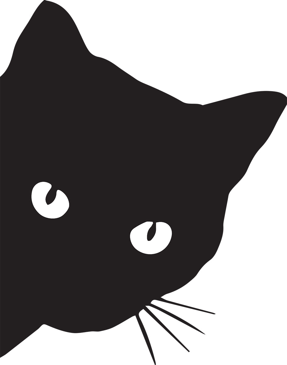 Cat Peeking Side Vinyl Decal