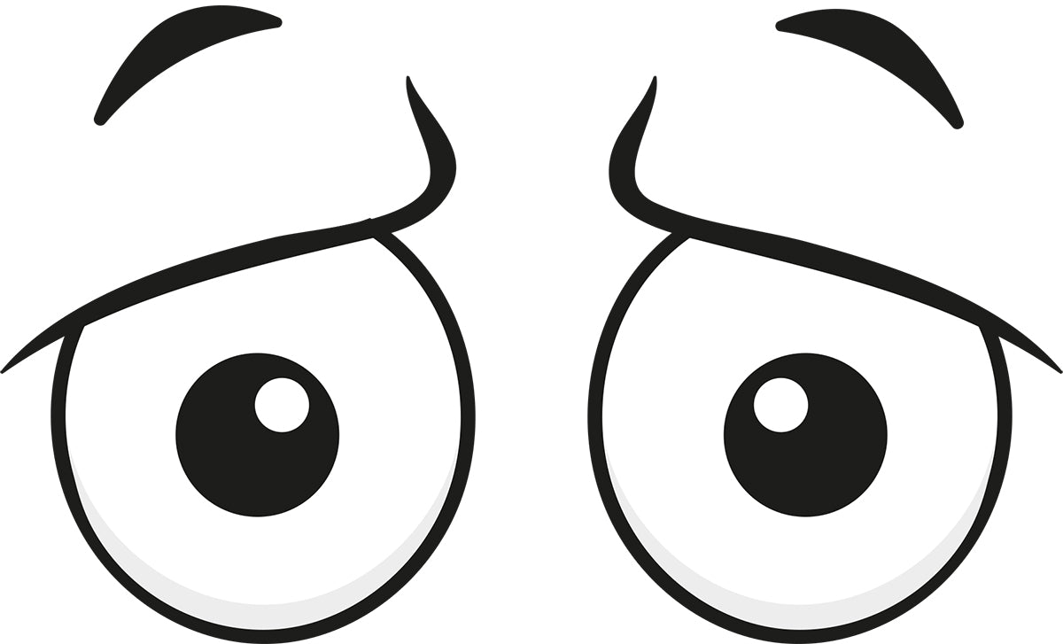 Googly Eyes Worried Vinyl Decal