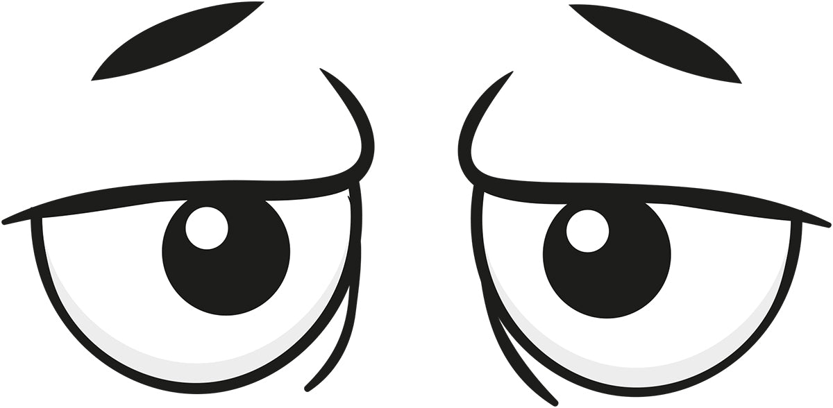 Googly Eyes Grumpy Vinyl Decal