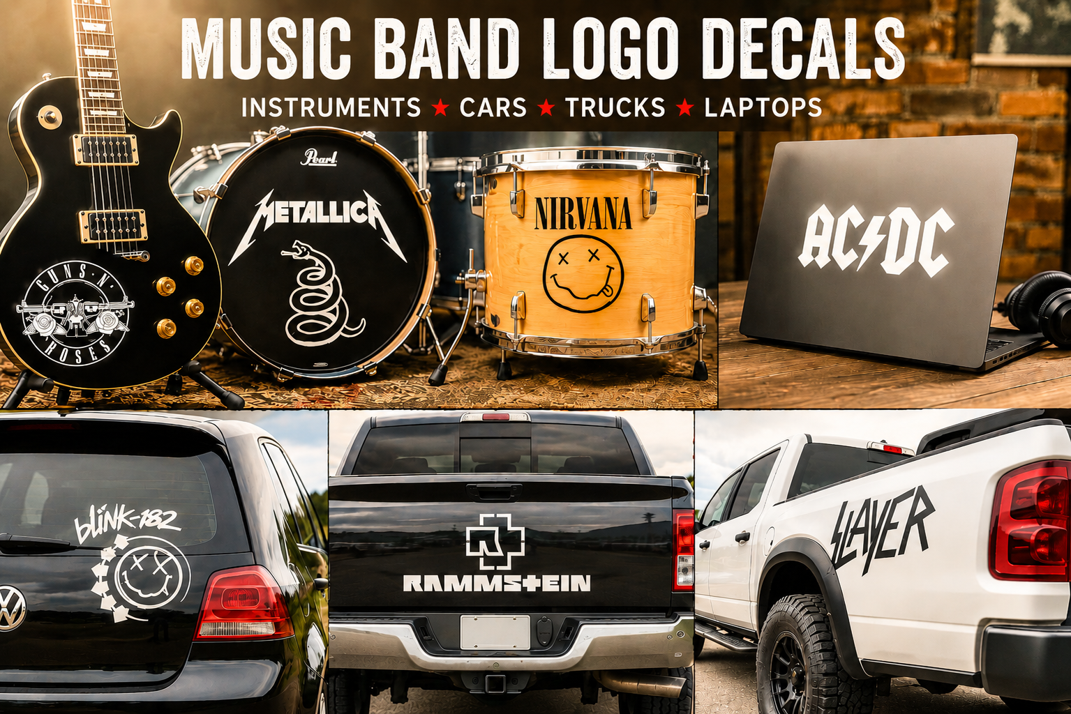 Die-Cut Band Decals | Stickers for Music Fans | DECALS OF AMERICA