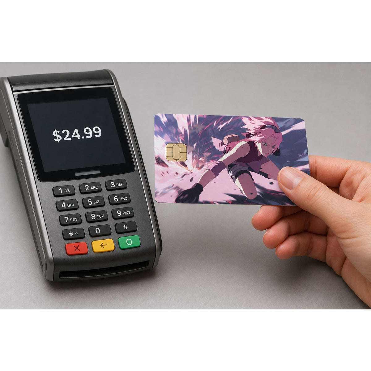 Sakura's Earth-Shattering Strength Naruto Debit Card Credit Card Skin