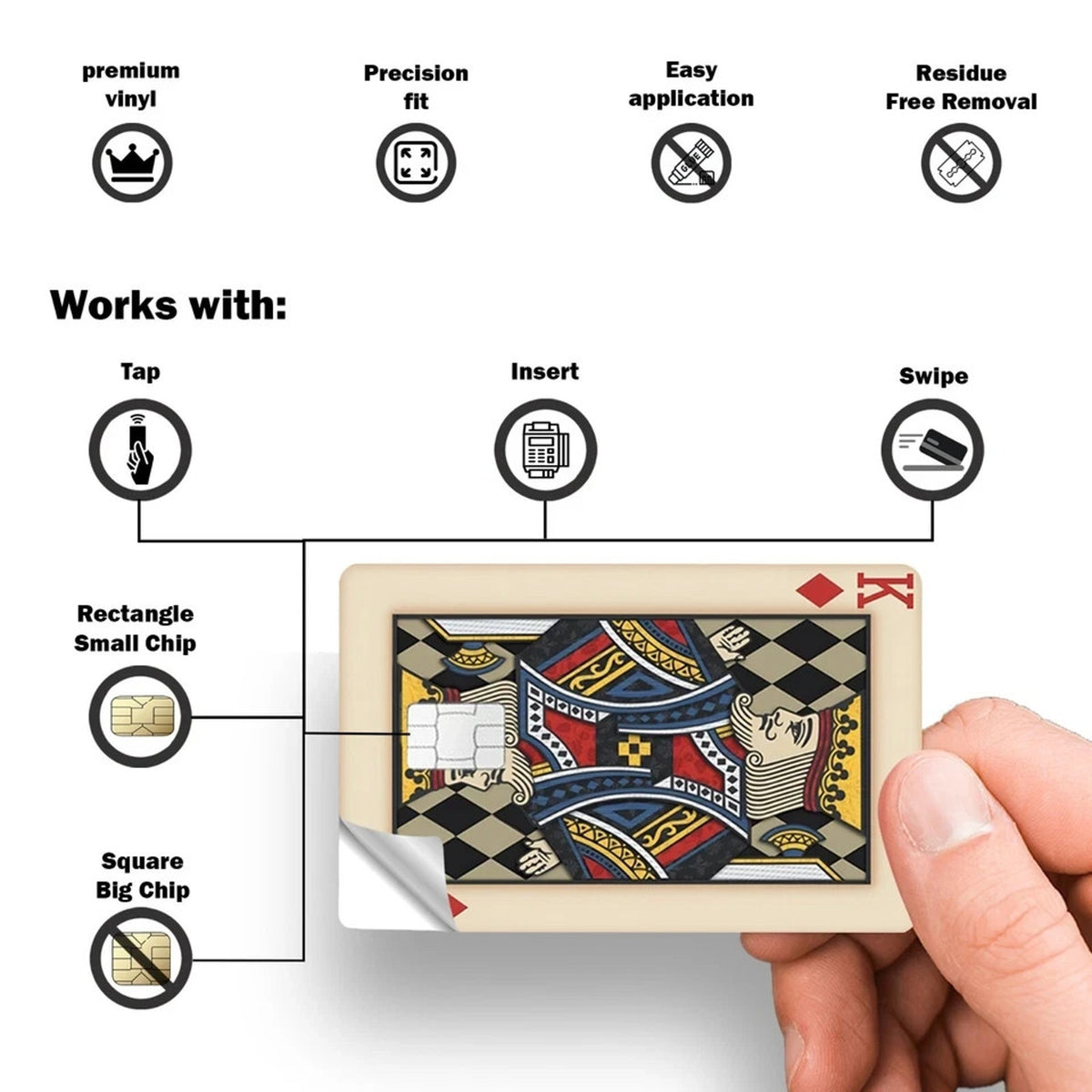 King of Diamonds Credit Card Skin Playing Card Wrap