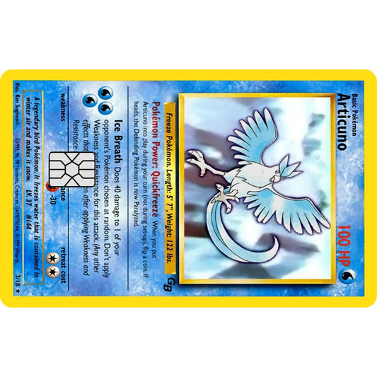 Articuno Pokémonster Card Collection Credit Card Skin Wrap Decal Pre-Cut Sticker