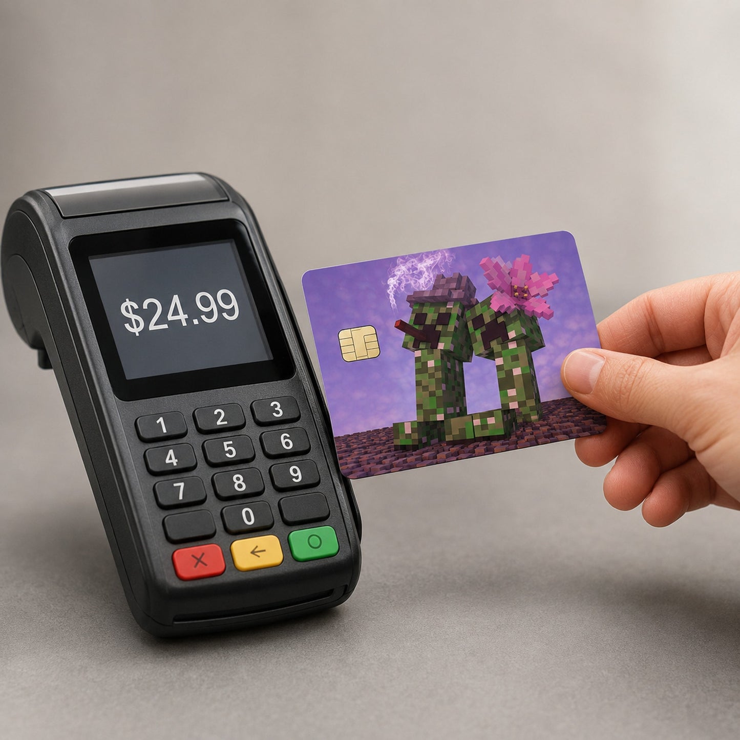 Two Creepers in Love Mine Craft Debit Card Credit Card Skin