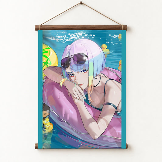 Lucy’s Summer Oasis Cyberpunk Anime Wall Scroll Decor
