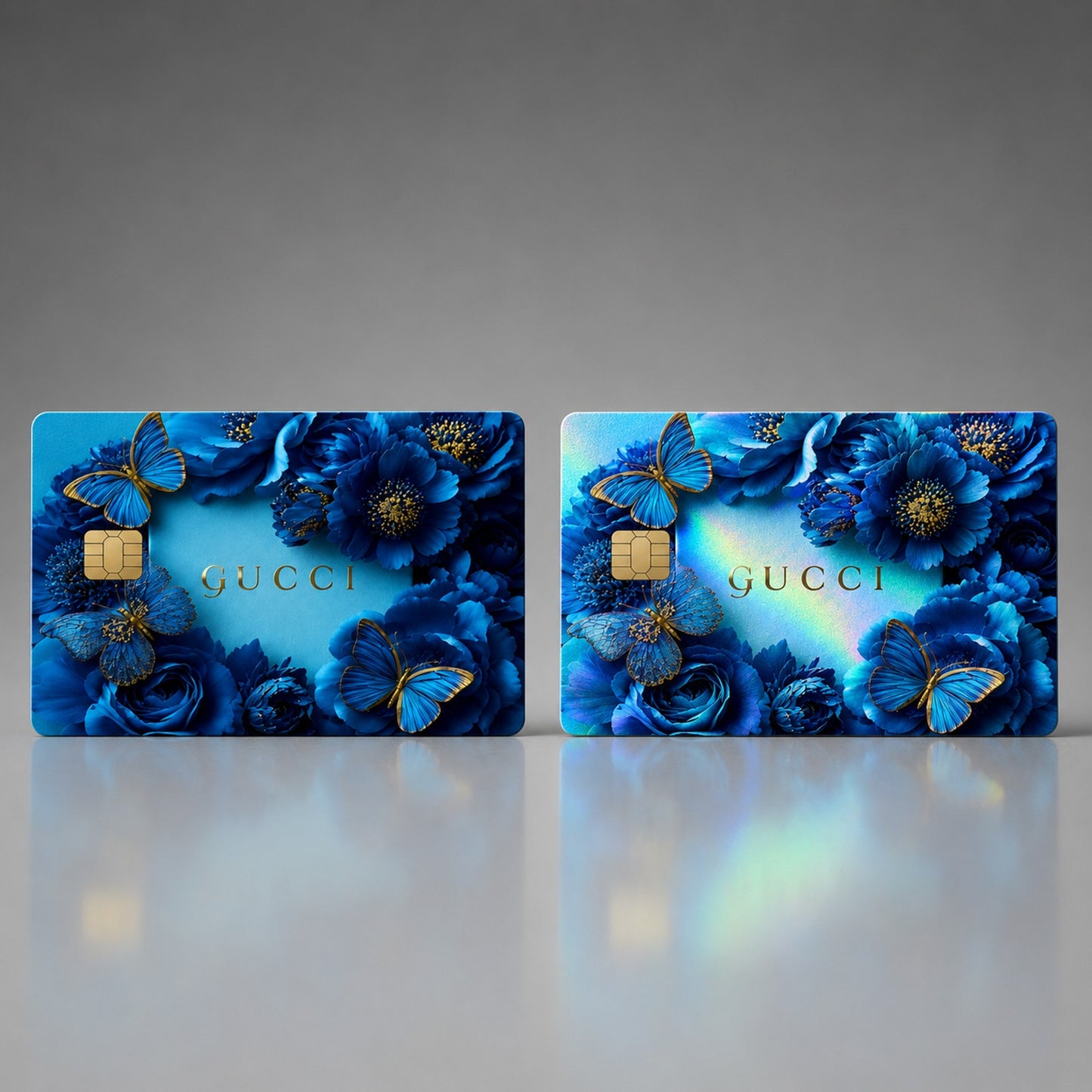Sapphire Floral Butterfly Luxury Designer Brand Debit Card Credit Card Skin