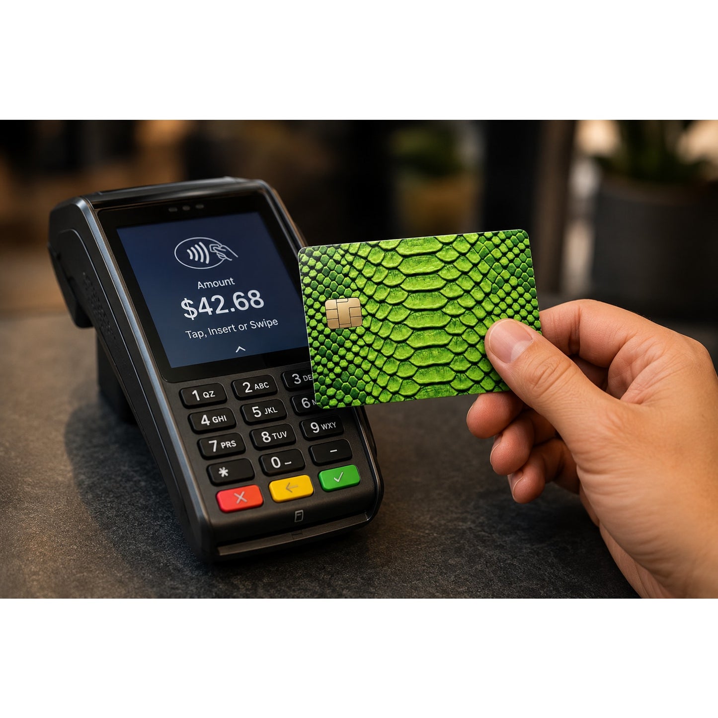 2D Green Python Skin Credit Card Skin Debit Card Vinyl Sticker Wrap