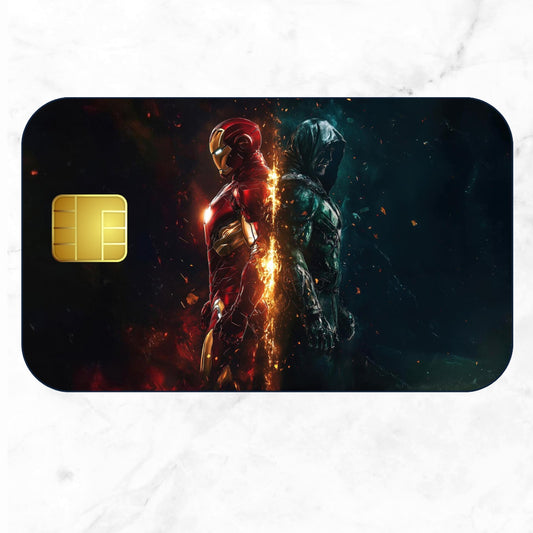 Marvel Iron Man and Doctor Doom Rivalry Credit Card Skin