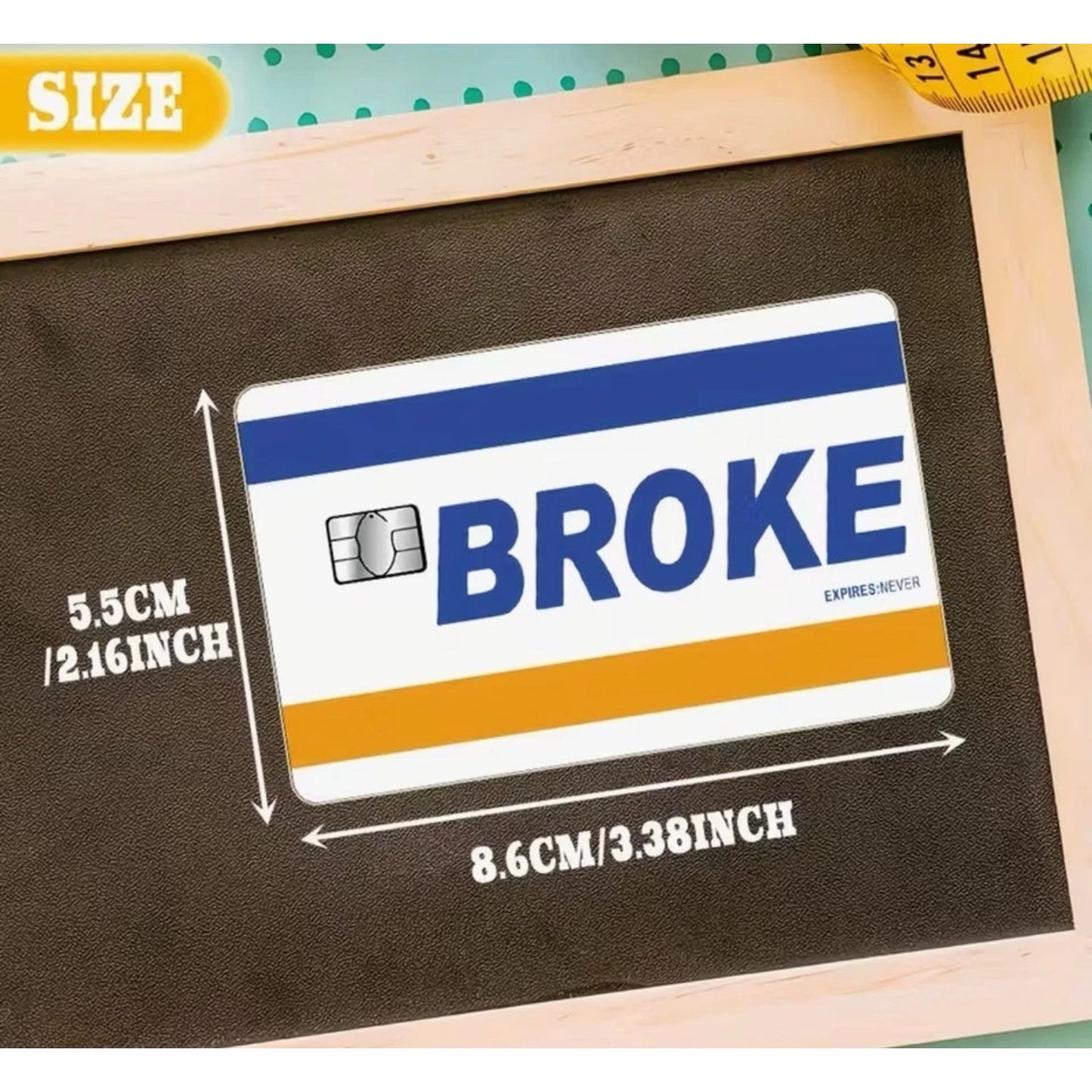BROKE EXPIRES NEVER Credit Debit Bank Card Skin Cover Sticker Chip 1PC