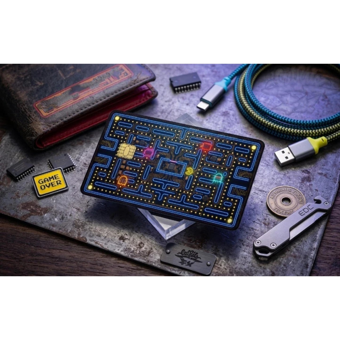 Cyber Maze Neon Circuit Premium Credit Card Skin