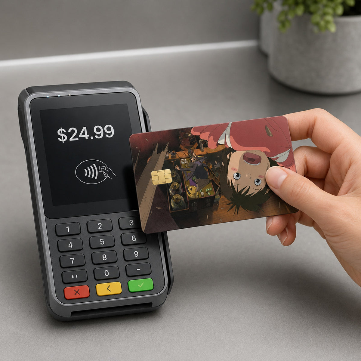 Chihiro Falling into Boiler Room | Spirited Away Ghibli Studio Credit Card Skin