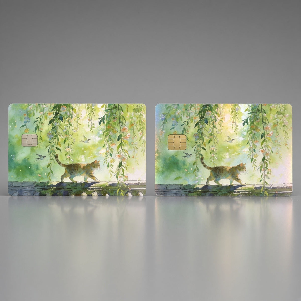 Watercolor Tabby Cat Willow GardenDebit Card Credit Card Skin