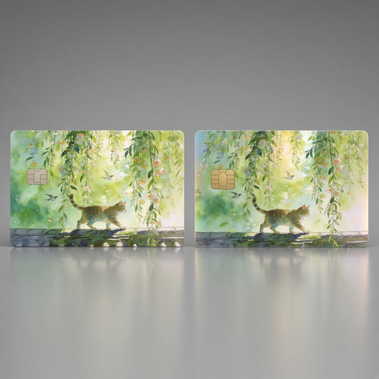 Watercolor Tabby Cat Willow GardenDebit Card Credit Card Skin
