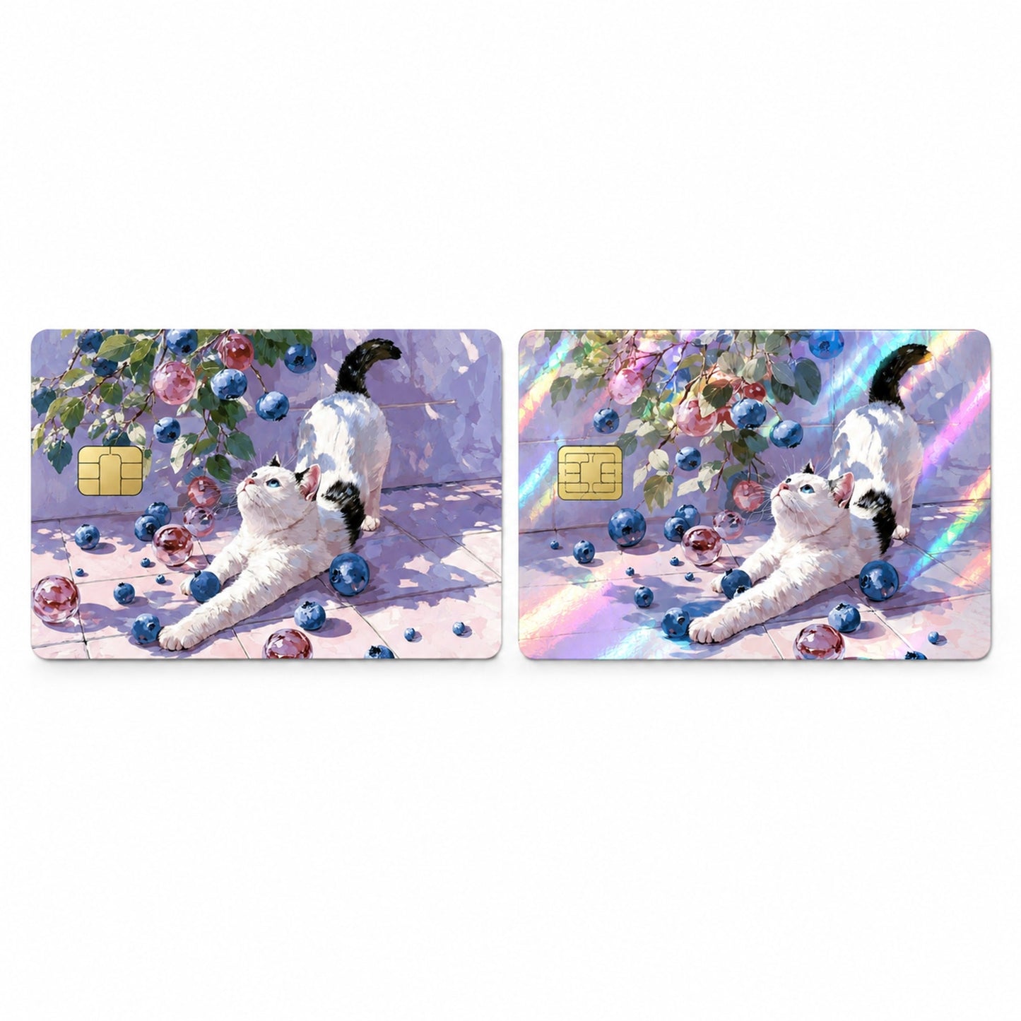 Meow-velous Blueberry Harvest Cat Debit Card Credit Card Skin