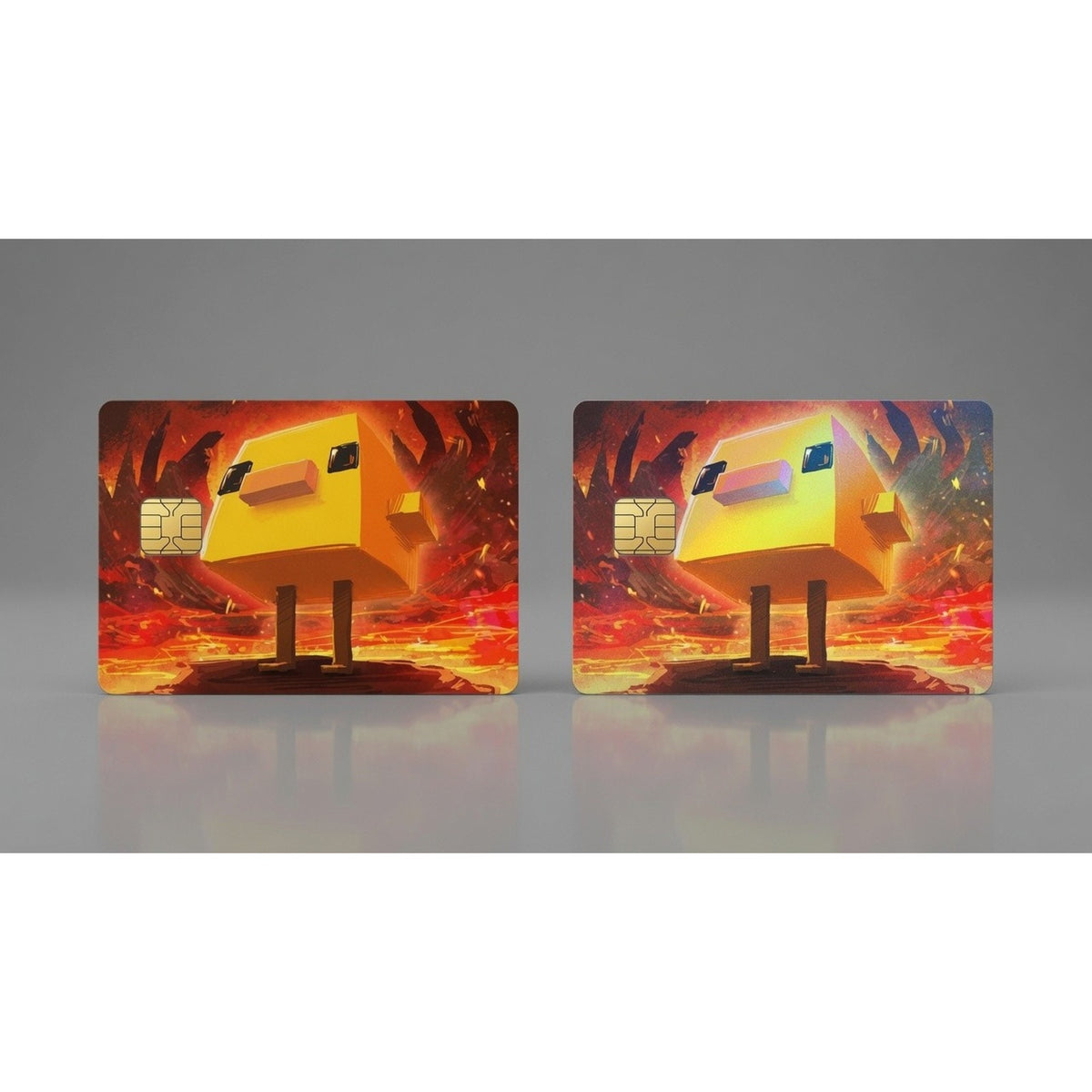 Fiery Nether Realm Baby Chick Minecraft Debit Card Credit Card Skin