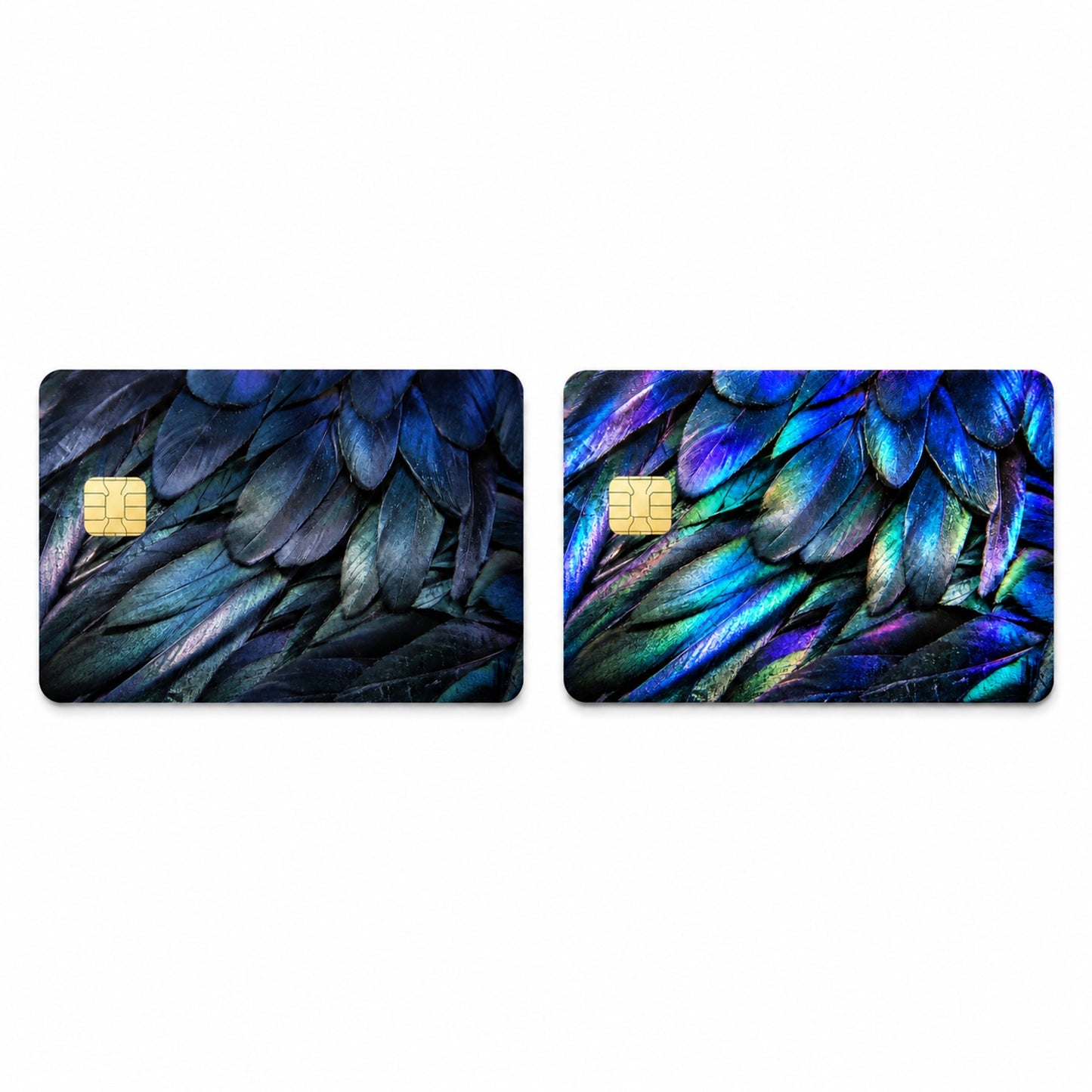 Midnight Iridescent Feathers Luxury DesignDebit Card Credit Card Skin