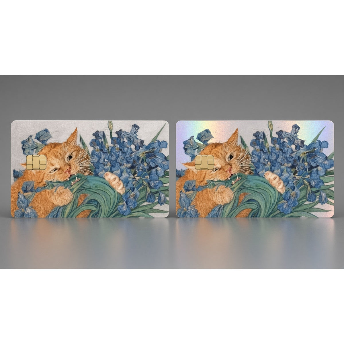 Orange Cat Irises Cute Kitty Cat Debit Card Credit Card Skin