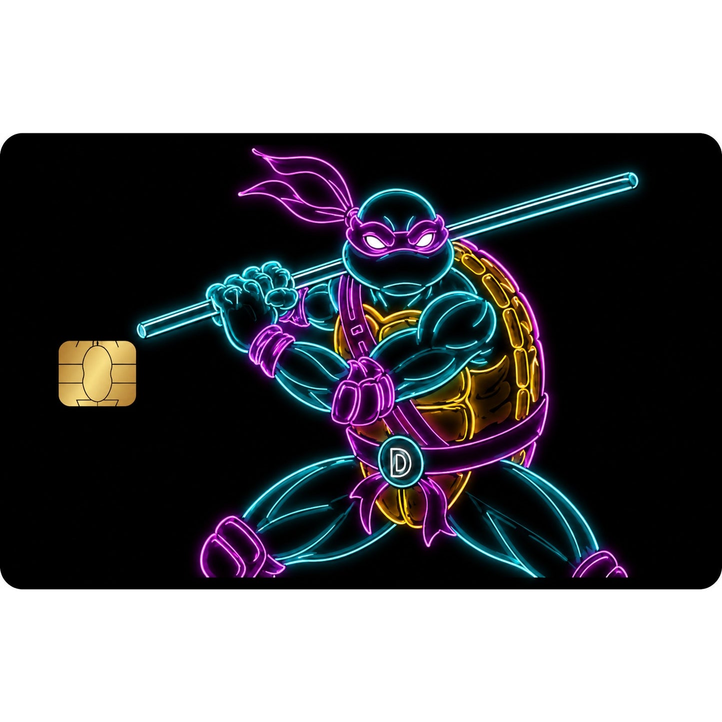 Teenage Mutant Ninja Turtles Neon Credit Debit Card Skin Sticker Donatello