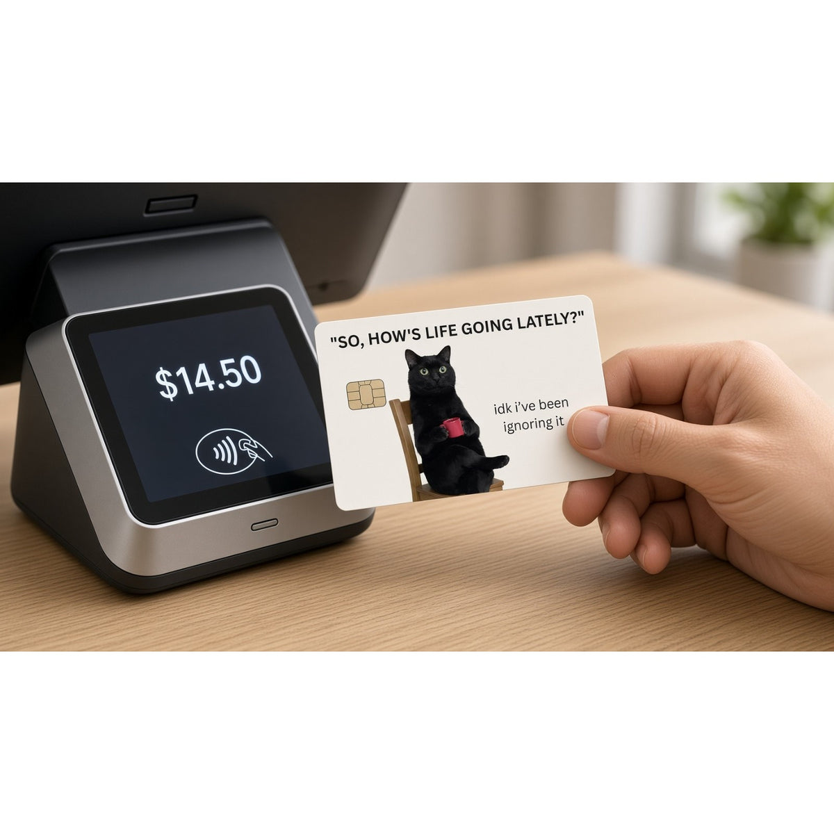 Paws-ing My Problems Cat Meme Debit Card Credit Card Skin