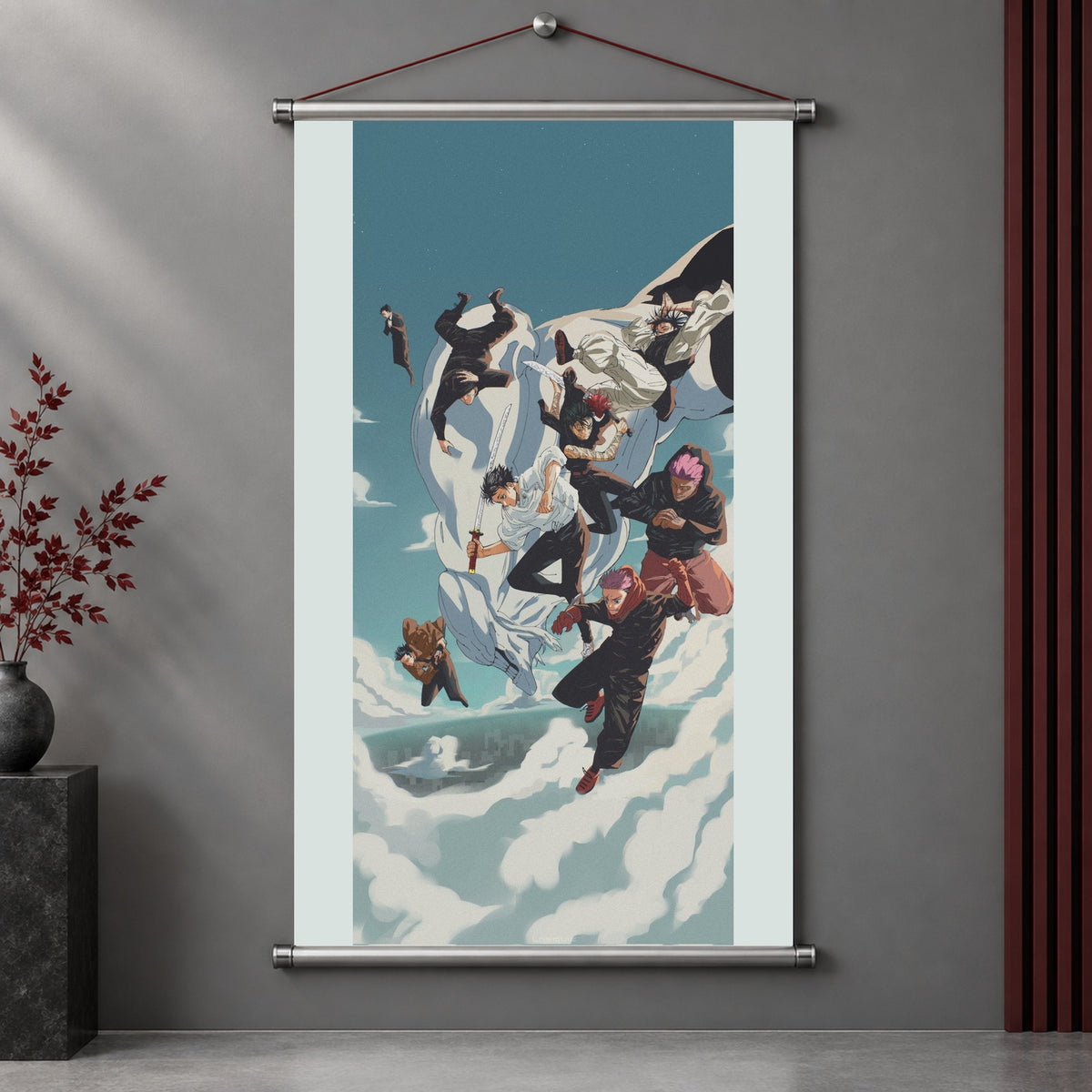 Yuji Maki & Hakari Falling Vanguard's Jujutsu Kaisen Wall Scroll Room Home Decor