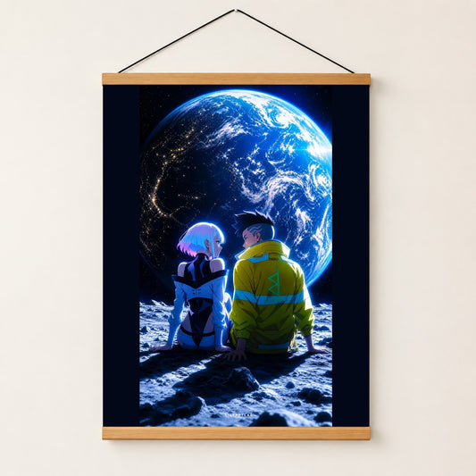 David & Lucy’s Lunar Dream Cyberpunk Anime Wall Scroll