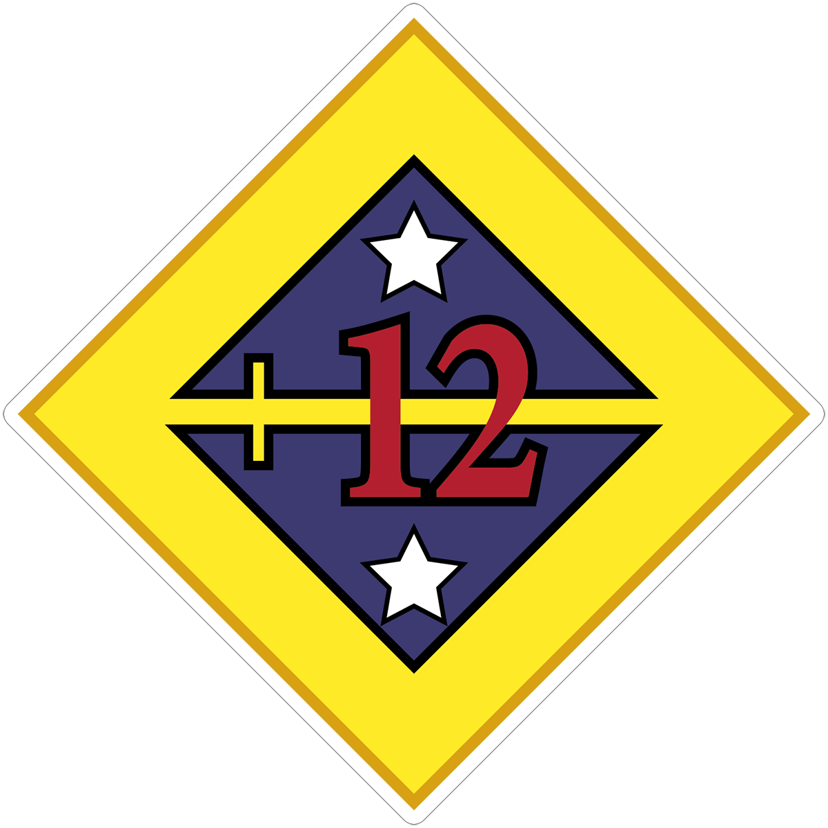 12th Division Patch 1917-1919 U.S. Army Military vinyl decal for car, truck, window or laptop - DECALS OF AMERICA