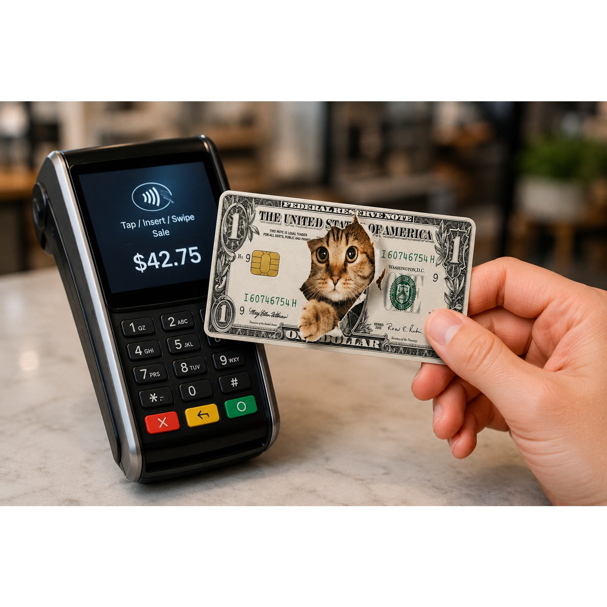 Funny Cute Kitty Dollar Debit Card Credit Card Skin Vinyl Sticker