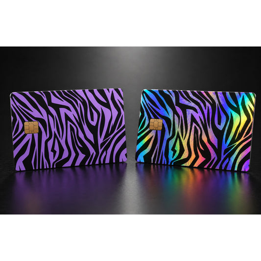 Vertical Purple and Black Zebra Print Card Skin Credit Debit Card Skin Sticker