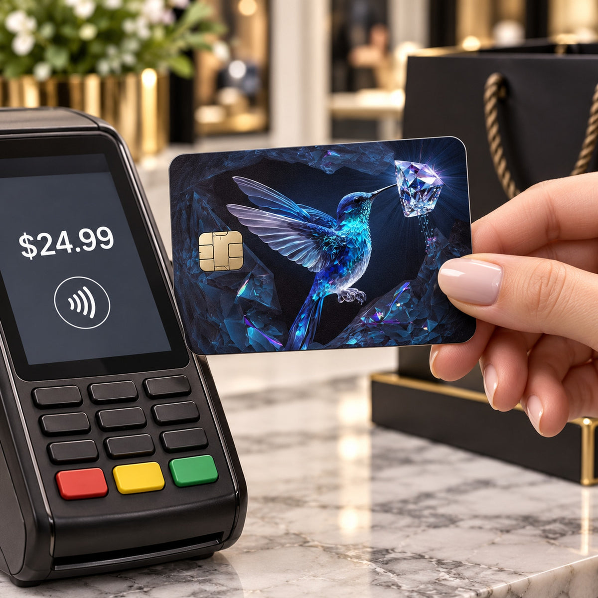 Crystal Hummingbird Diamond Grotto Luxury DesignDebit Card Credit Card Skin